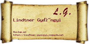 Lindtner Gyöngyi névjegykártya